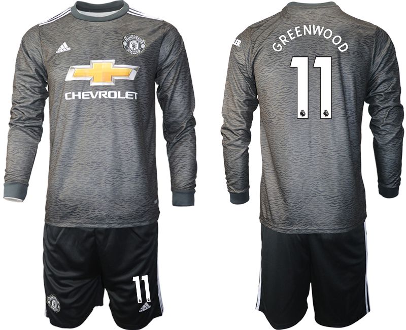 Men 2020-2021 club Manchester united away long sleeve #11 black Soccer Jerseys